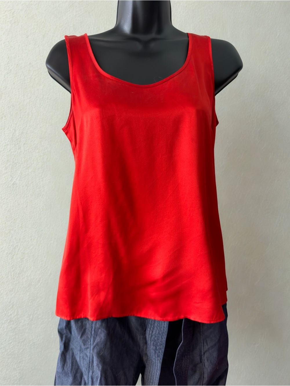 Classic Red 100% Silk Sleeveless Tank Top